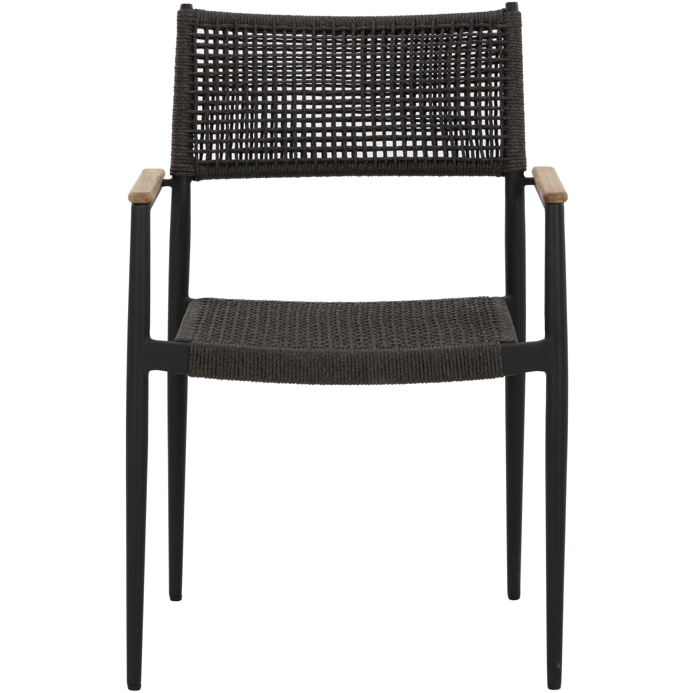 Nava Black Outdoor Stackable Dining Armchair, Set Of 2
